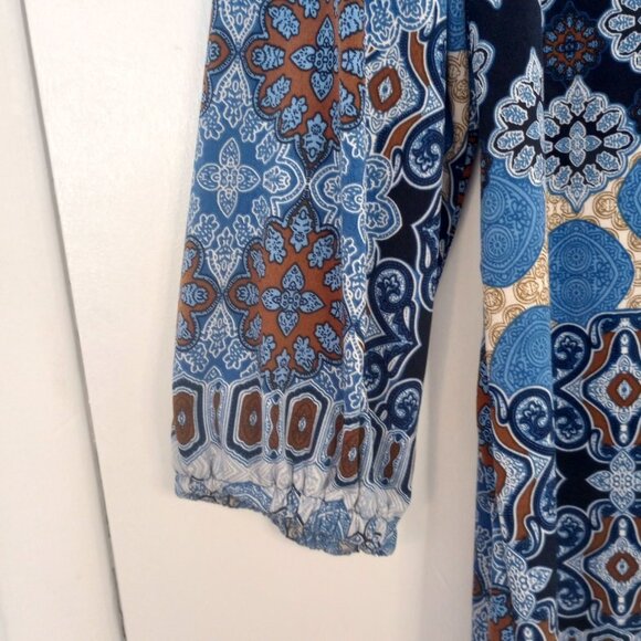 Chico's Medallion Print Long Sleeved Blouse - Picture 5 of 11